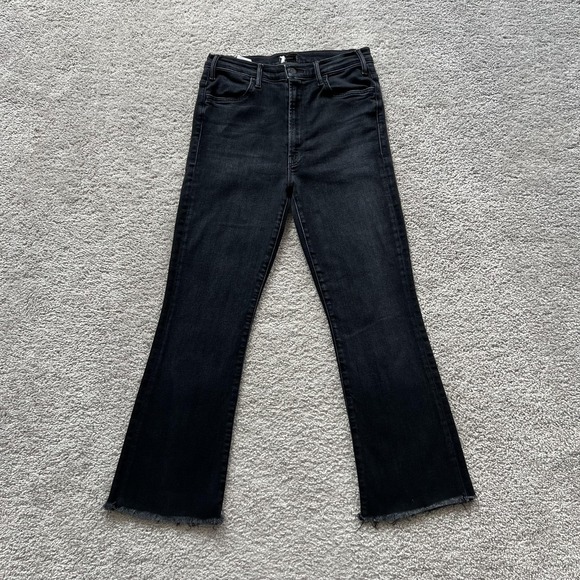 Mother The Hustler Ankle Fray Encounters At Night High Rise Jeans Womens 30